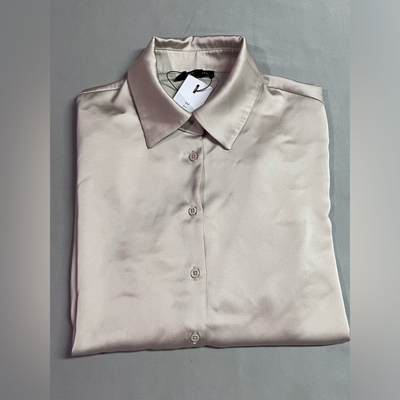 Dynamic Satin Long Sleeve Shirt Dress Blouse Size Medium NWT - Picture 7 of 7